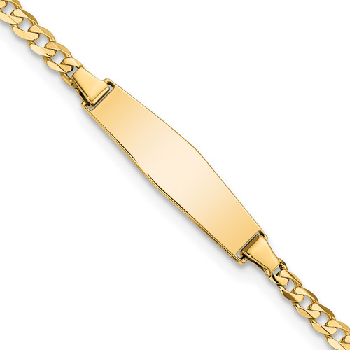 Lex & Lu 14k Yellow Gold Soft D/S ID Curb Bracelet - Lex & Lu