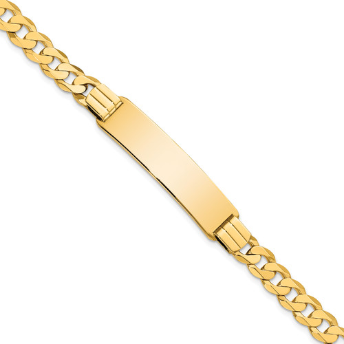Lex & Lu 14k Yellow Gold Curb Link ID Bracelet LAL123523 - Lex & Lu