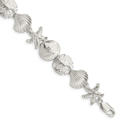 Lex & Lu Sterling Silver Seashells Bracelet - Lex & Lu