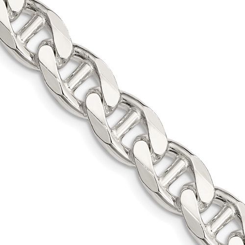 Lex & Lu Sterling Silver 8.9mm Flat Anchor Chain Bracelet or Necklace - Lex & Lu