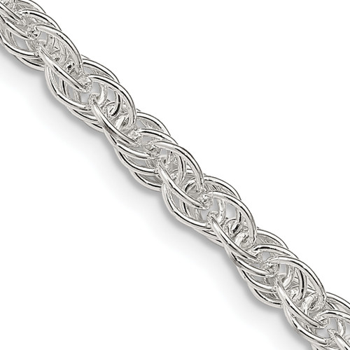 Lex & Lu Sterling Silver 3.8mm Loose Rope Chain Necklace - Lex & Lu