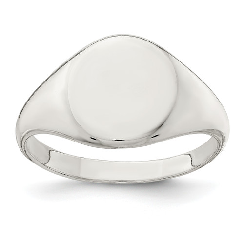 Lex & Lu Sterling Silver 13x10mm Closed Back Signet Ring - Lex & Lu