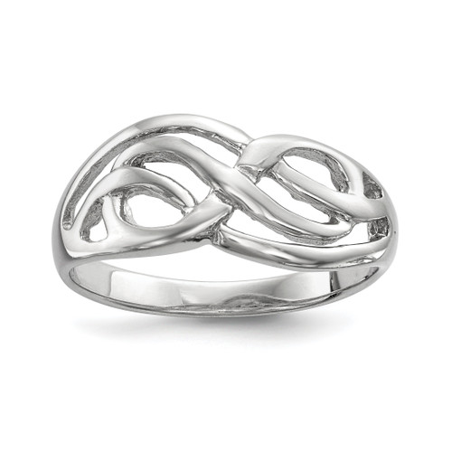 Lex & Lu Sterling Silver w/Rhodium Polished Infinity Ring - Lex & Lu