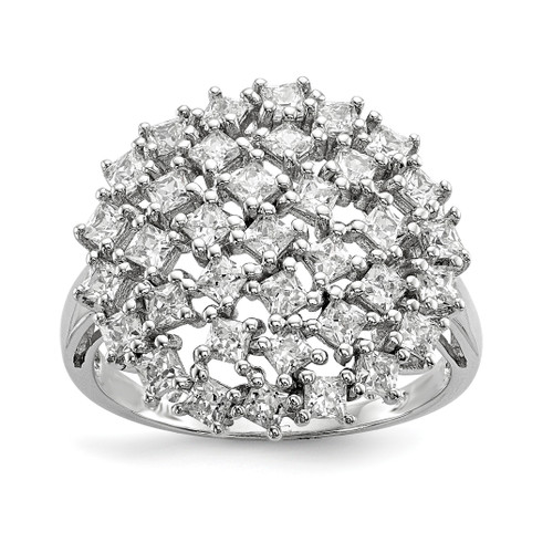 Lex & Lu Sterling Silver w/Rhodium CZ Ring LAL125413 - Lex & Lu