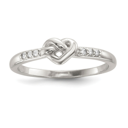 Lex & Lu Sterling Silver CZ Heart Ring LAL125474 - Lex & Lu