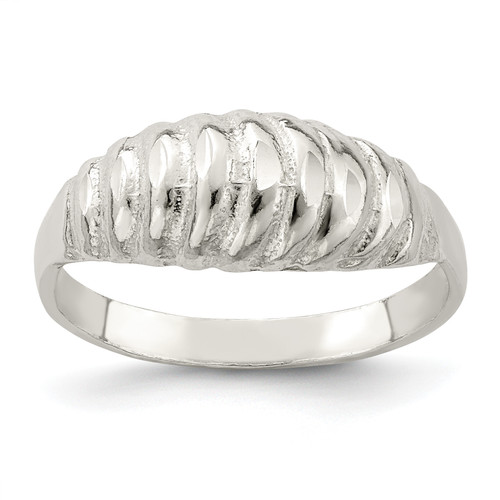 Lex & Lu Sterling Silver D/C Domed Ring - Lex & Lu