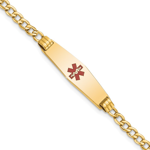 Lex & Lu 14k Yellow Gold Medical Soft D/S ID Bracelet LAL125679 - Lex & Lu