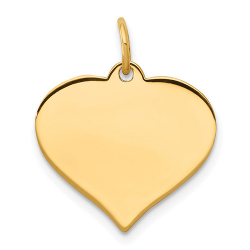 Lex & Lu 14k Yellow Gold Heart Disc Charm LAL126131 - Lex & Lu