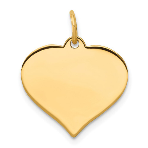 Lex & Lu 14k Yellow Gold Heart Disc Charm LAL126132 - Lex & Lu