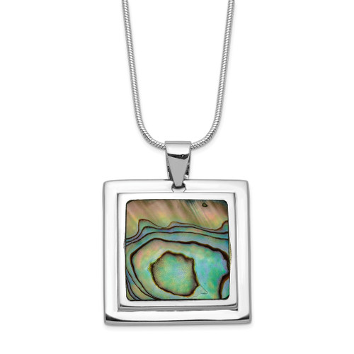 Lex & Lu Sterling Silver Abalone Pendant Necklace 18'' - Lex & Lu