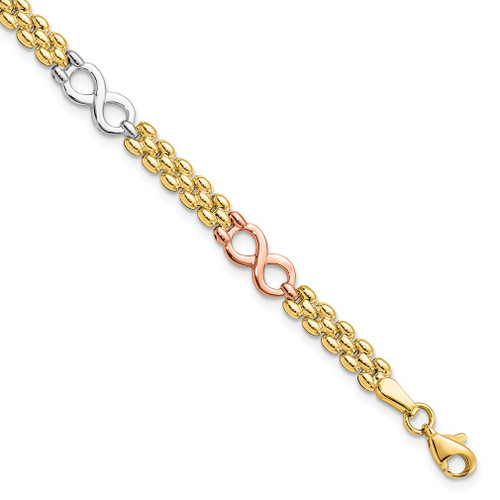 Lex & Lu 10K Tri-Color Gold Reversible Infinity Bracelet - Lex & Lu