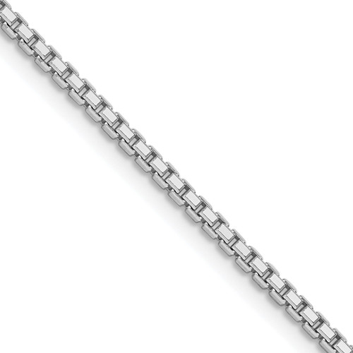 Lex & Lu Sterling Silver w/Rhodium 1.7mm Box Chain 18'' - Lex & Lu