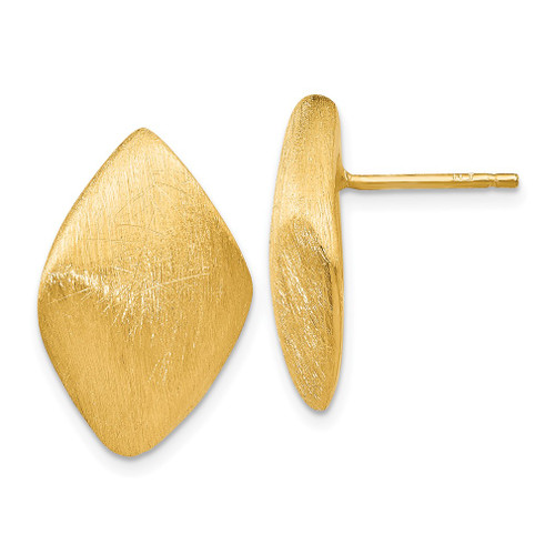 Lex & Lu Sterling Silver Gold-plated Scratch Finish Post Earrings - Lex & Lu
