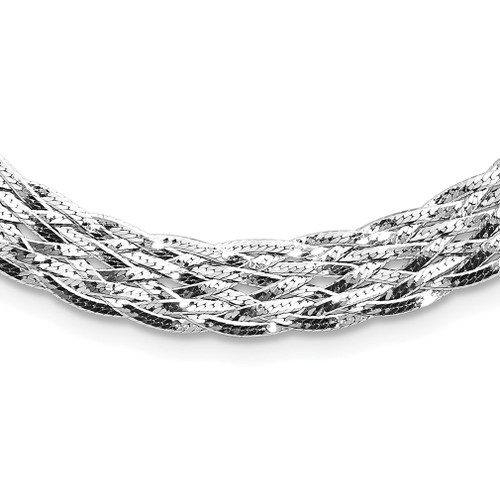 Lex & Lu Sterling Silver Polished Choker Necklace LAL149346 - Lex & Lu