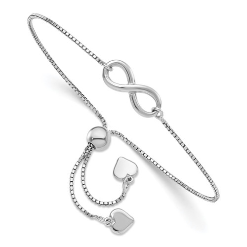 Lex & Lu Sterling Silver Polished Infinity Adjustable Bracelet - Lex & Lu