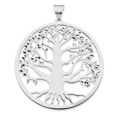 Lex & Lu Sterling Silver Polished Tree of Life Pendant - Lex & Lu