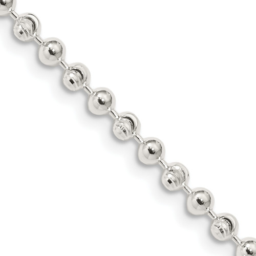 Lex & Lu Sterling Silver 3mm Bead Anklet or Necklace - Lex & Lu
