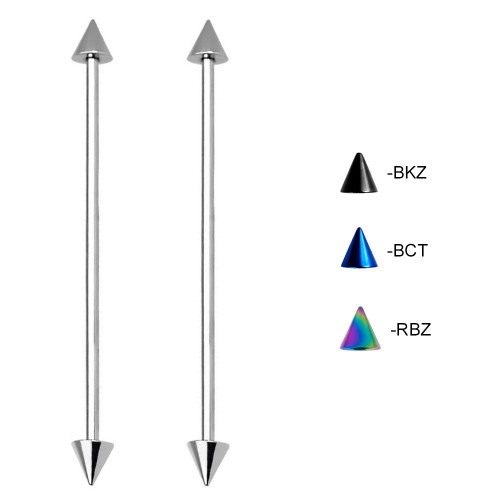Lex & Lu Pair of Steel Straight Industrial Barbell Ear Body