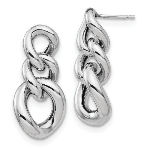 Lex & Lu Sterling Silver Polished Dangle Post Earrings - Lex & Lu