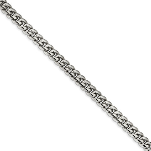 Lex & Lu Chisel Stainless Steel Polished 8.25'' Curb Chain Bracelet - Lex & Lu
