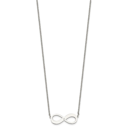 Lex & Lu Chisel Stainless Steel Polished Necklace 16.5'' LALSRN2540-16.5 - Lex & Lu