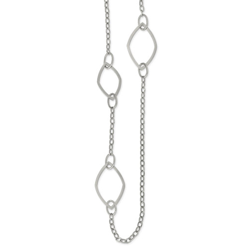 Lex & Lu Chisel Stainless Steel Polished 36'' Fancy Link Necklace - Lex & Lu