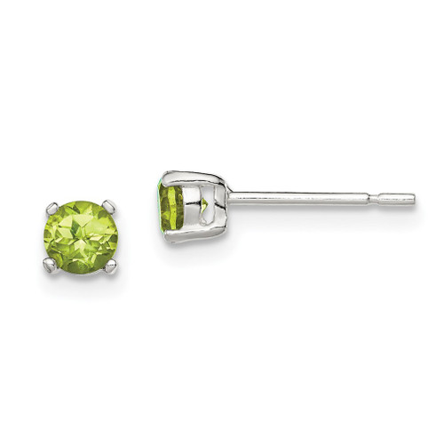 Lex & Lu Sterling Silver Polished Green CZ Post Earrings LAL17836 - Lex & Lu