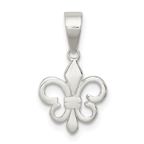 Lex & Lu Sterling Silver Polished Fleur De Lis Pendant - Lex & Lu