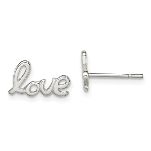 Lex & Lu Sterling Silver Polished Love Post Earrings - Lex & Lu