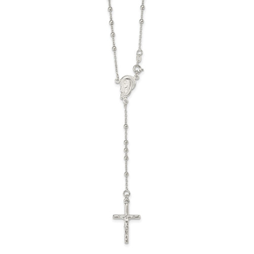 Lex & Lu Sterling Silver Crucifix Necklace 24'' LALQH5124-24 - Lex & Lu