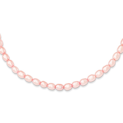 Lex & Lu Sterling Silver Pink 4-4.5mm Freshwater Cultured Pearl Necklace 13'' - Lex & Lu