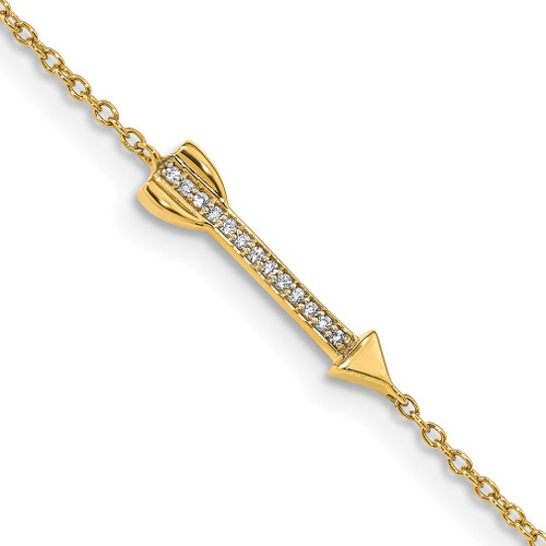 Lex & Lu 14k Yellow Gold Diamond Arrow Bracelet - Lex & Lu