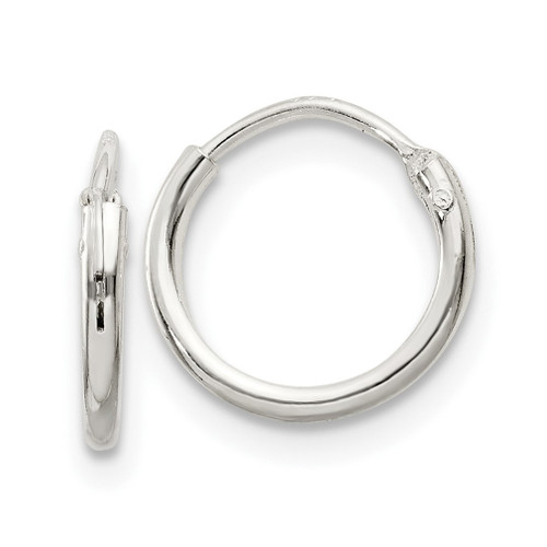 Lex & Lu Sterling Silver 1.3mm Hoop Earrings LAL21821 - Lex & Lu