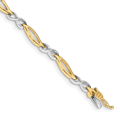 Lex & Lu 14k Two Tone Gold Diamond Infinity 7.5'' Link Bracelet - Lex & Lu