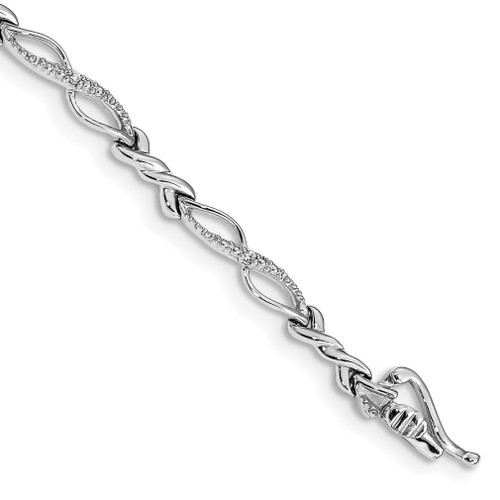 Lex & Lu 14k White Gold Diamond Bracelet LAL682 - Lex & Lu