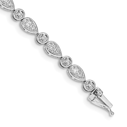 Lex & Lu 14k White Gold Diamond Bracelet LAL697 - Lex & Lu