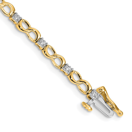 Lex & Lu 14k Yellow Gold Diamond Bracelet LAL702 - Lex & Lu