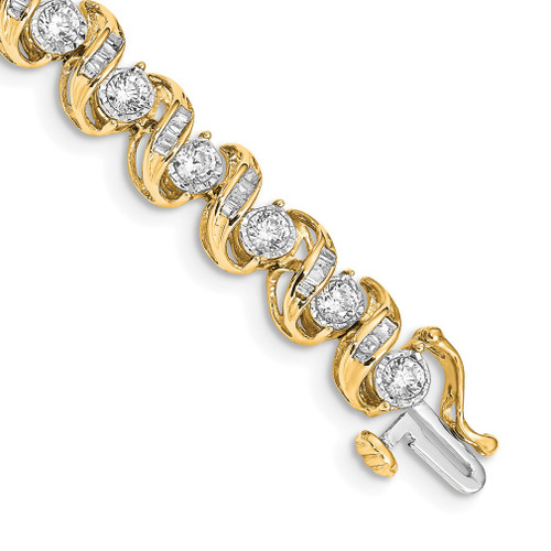 Lex & Lu 14k Yellow Gold Diamond Bracelet LAL729 - Lex & Lu