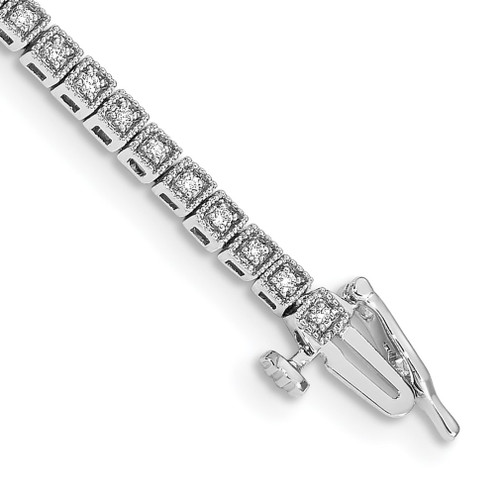 Lex & Lu 14k White Gold Diamond Bracelet LAL755 - Lex & Lu