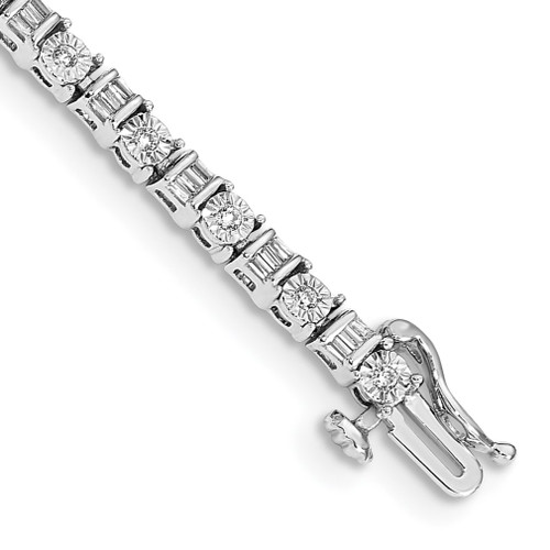 Lex & Lu 14k White Gold Diamond Bracelet LAL758 - Lex & Lu