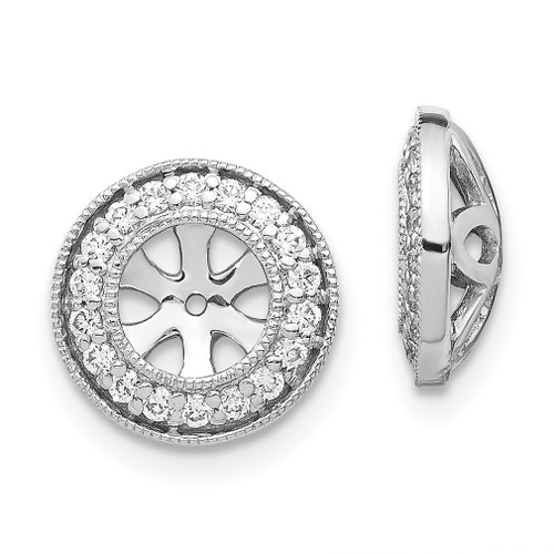 Lex & Lu 14k White Gold White Diamond Earring Jackets - Lex & Lu