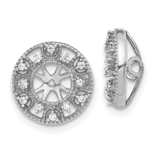 Lex & Lu 14k White Gold Diamond Earring Jackets LAL791 - Lex & Lu