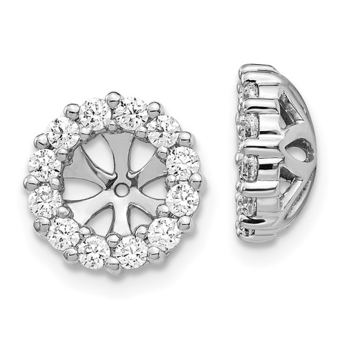 Lex & Lu 14k White Gold Diamond Earring Jackets LAL808 - Lex & Lu