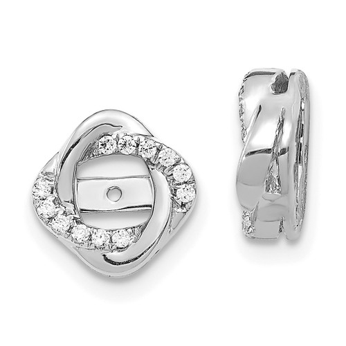 Lex & Lu 14k White Gold Diamond Jackets Earring LAL839 - Lex & Lu