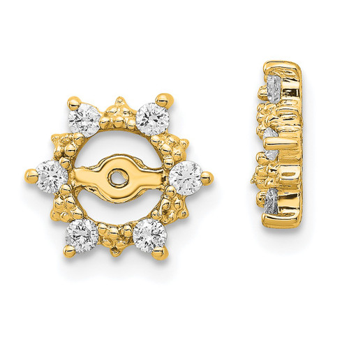 Lex & Lu 14k Yellow Gold AA Diamond Earring Jackets LAL863 - Lex & Lu