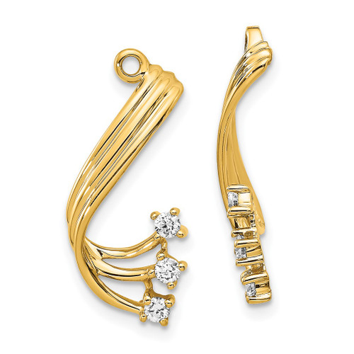 Lex & Lu 14k Yellow Gold AA Diamond Earring Jackets LAL878 - Lex & Lu