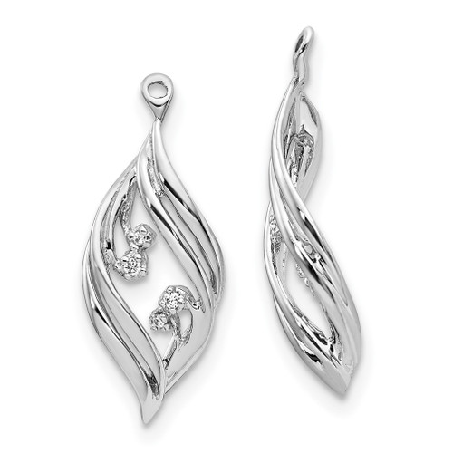 Lex & Lu 14k White Gold Diamond Earring Jackets LAL885 - Lex & Lu