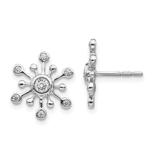 Lex & Lu 14k White Gold Diamond Snowflake Earrings LAL920 - Lex & Lu