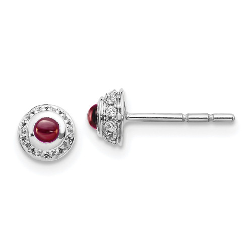 Lex & Lu 14k White Gold Diamond & Garnet Earrings LAL1196 - Lex & Lu