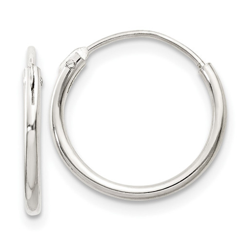 Lex & Lu Sterling Silver 1.3mm Hoop Earrings LAL21887 - Lex & Lu